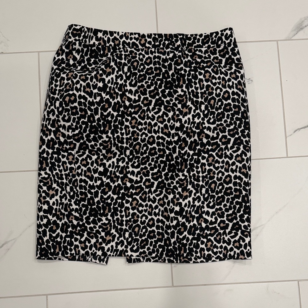 J. Crew Leopard Print Pencil Skirt - Black & Tan